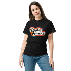 Doobie Snacks Retro Vibes Unisex Tee in black, front view