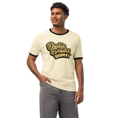 Doobie Snacks Blunts 70s Ringer Tee, natural with black trim, front view