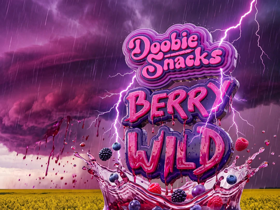 Doobie Snacks Berry Wild, the new Original flavour. A berry juice splash under a purple prairie storm.